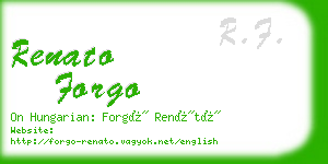 renato forgo business card